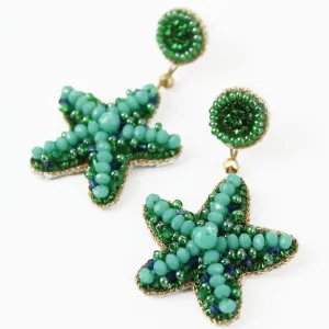 My Doris Turquoise Starfish Beaded Earrings