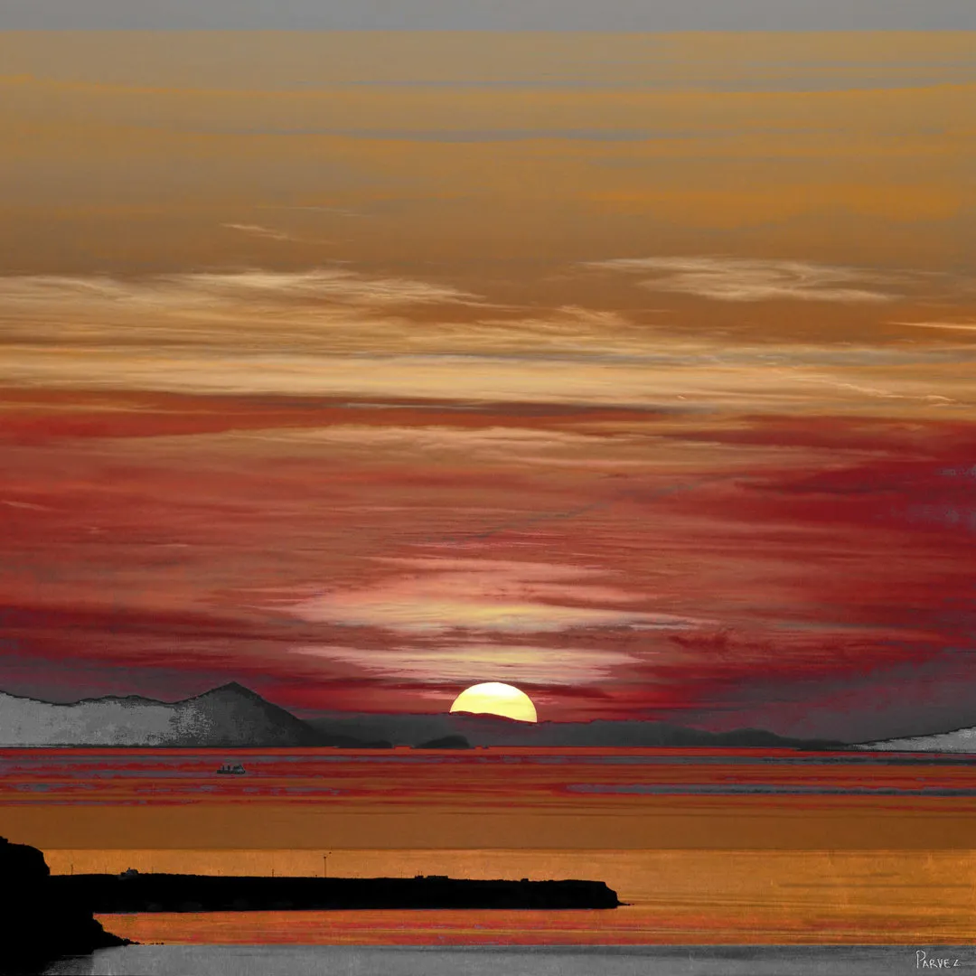'Mykonos' by Parvez Taj - Wrapped Canvas Watercolor Painting Print Union Rustic Size: 40" H x 40" W