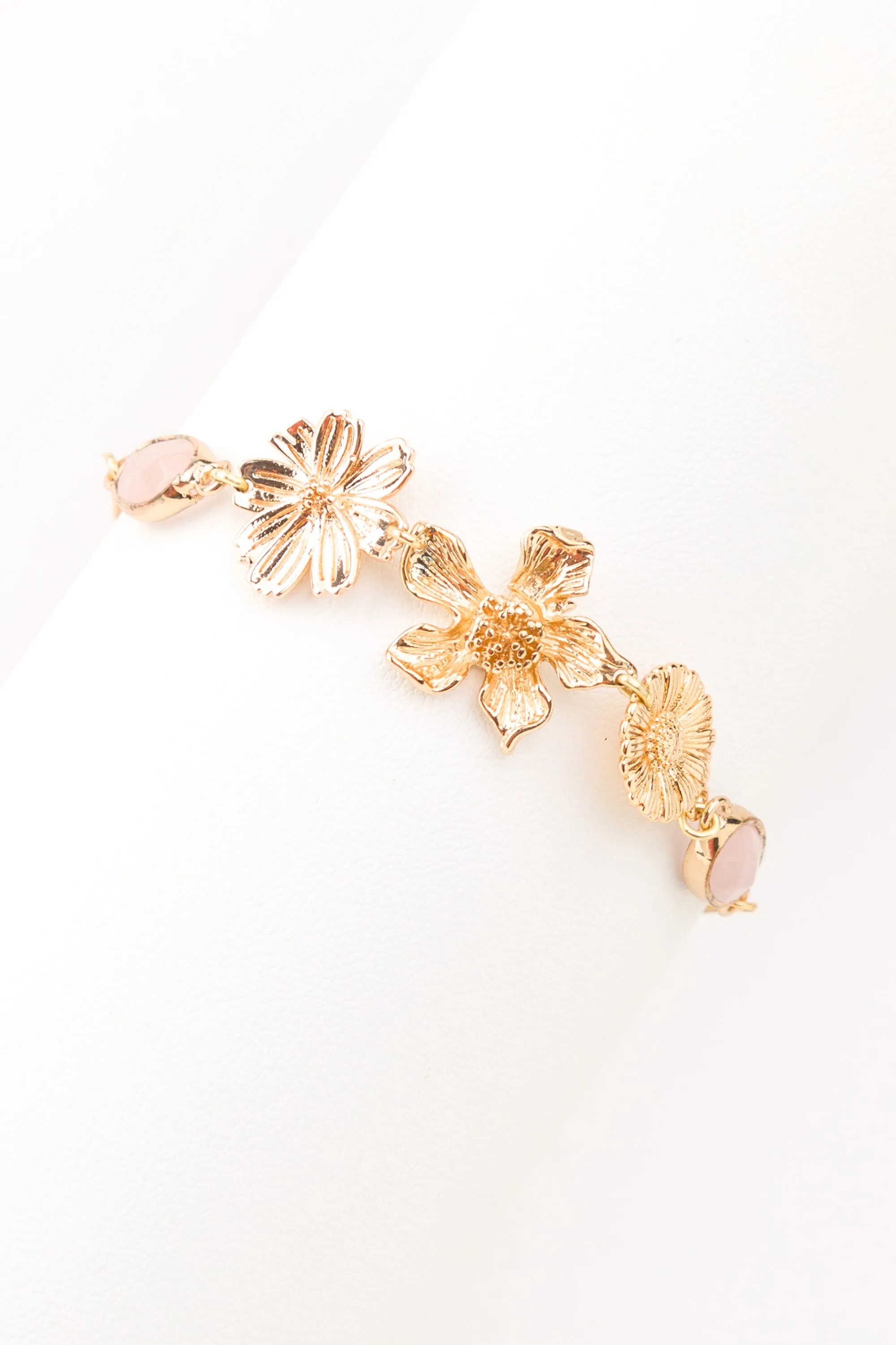 Nalla Rose Quartz Floral Bracelet