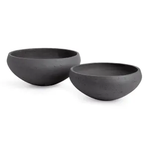 NAPA Home & Garden, CONCRETELITE TERRANEA LOW BOWLS, SET OF 2,N3AC06BK