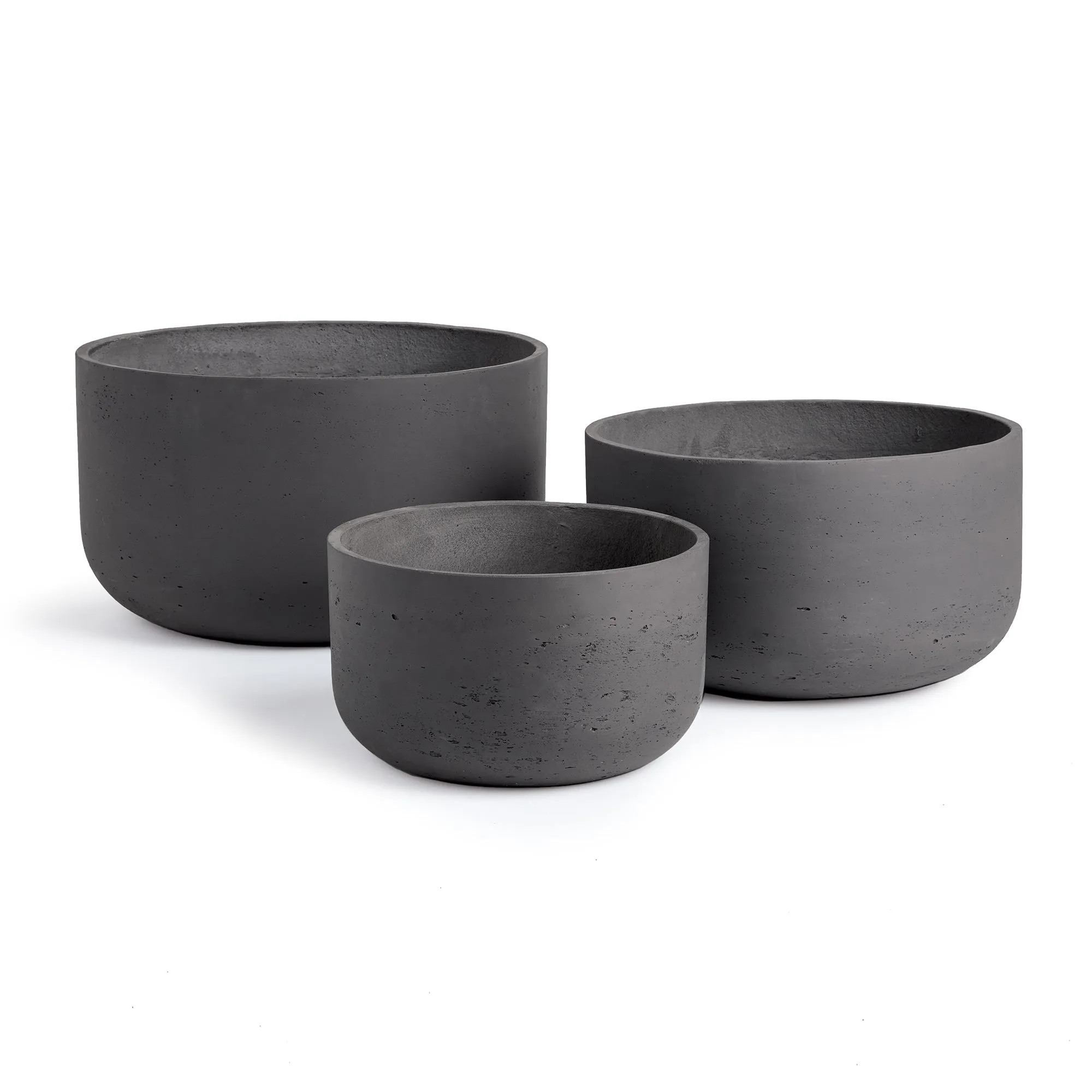 NAPA Home & Garden, CONCRETELITE TERRANEA WIDE POTS, SET OF 3,N3AC04BK