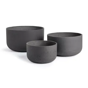 NAPA Home & Garden, CONCRETELITE TERRANEA WIDE POTS, SET OF 3,N3AC04BK