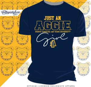 NC A&T SU | Just An Aggie Girl | Navy Unisex Tees (DK)