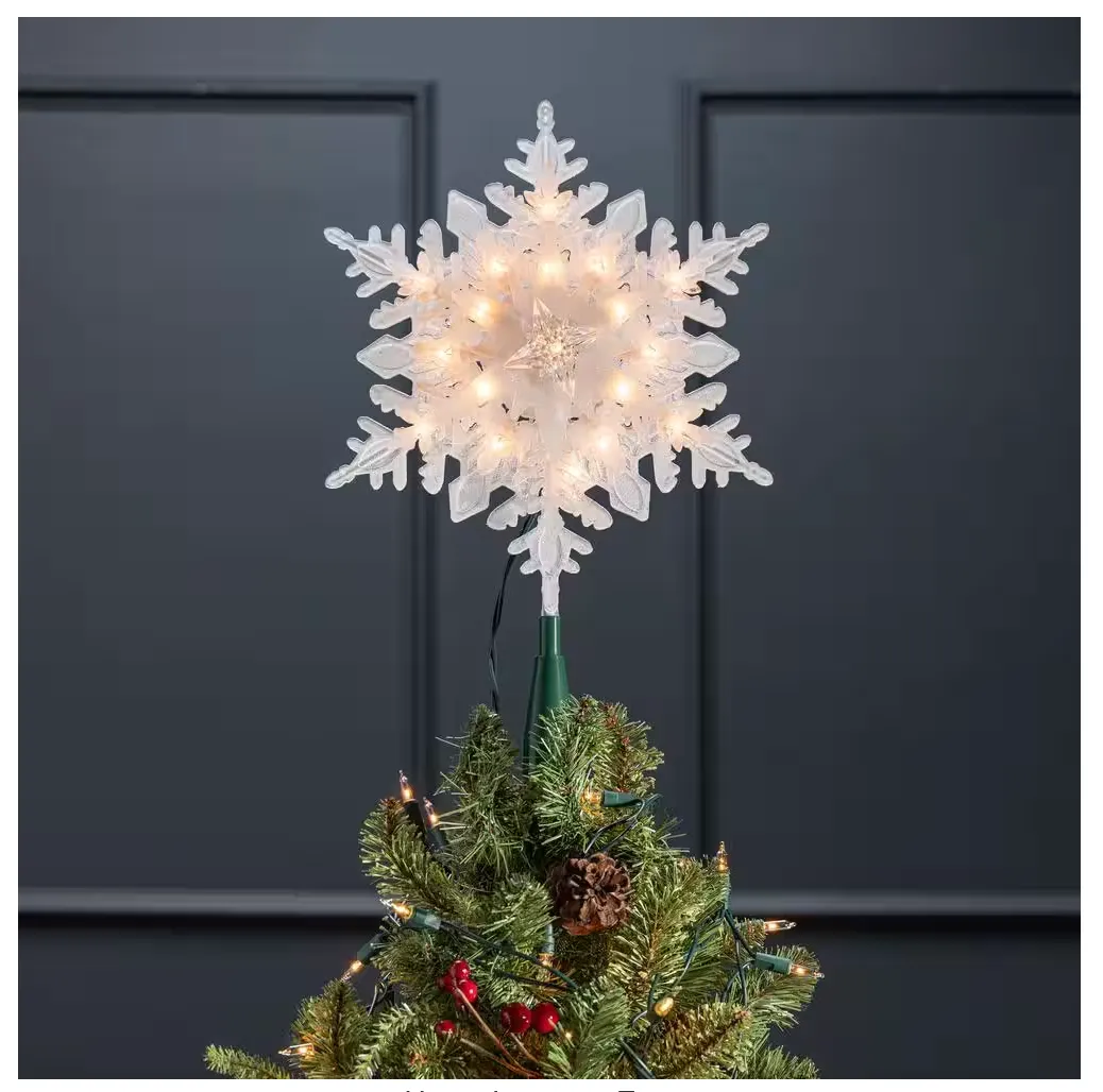 New Home Accents Holiday 10.5 in LED Snowflake Christmas Tree Topper