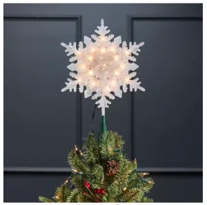 New Home Accents Holiday 10.5 in LED Snowflake Christmas Tree Topper