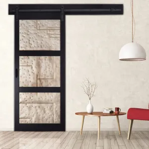 New Matte Black 36X84 Metal Works 3 Panel Metal Inserts Barn Door Kit! Retails $599 US 