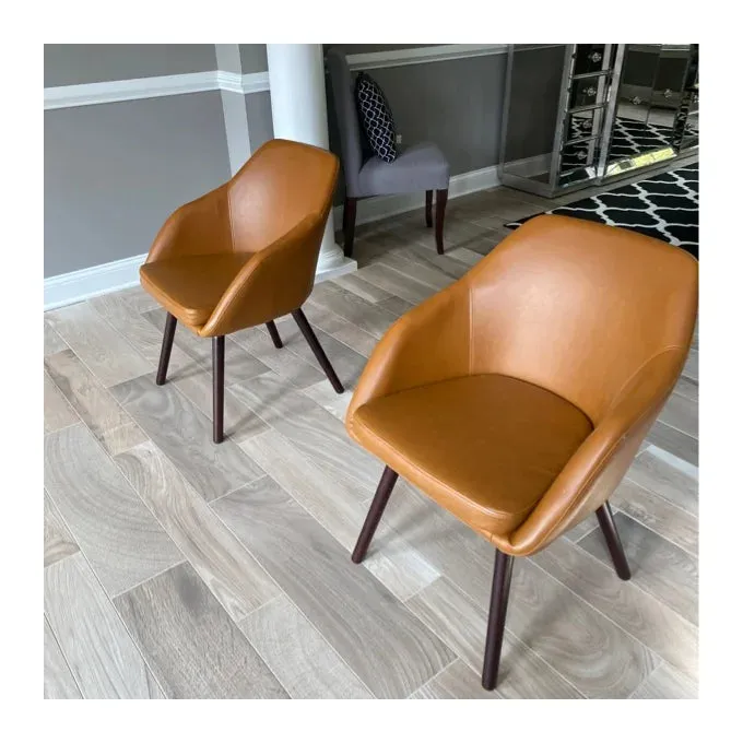 New Set of 2 Terri Arm Chairs in Cappuccino Brown By Foundstone! Retails $565 w/tax!