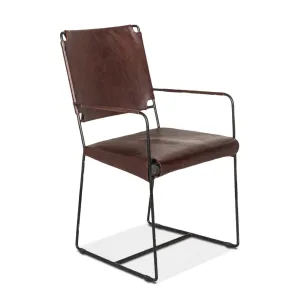 New York Arm Chair Chocolate Leather