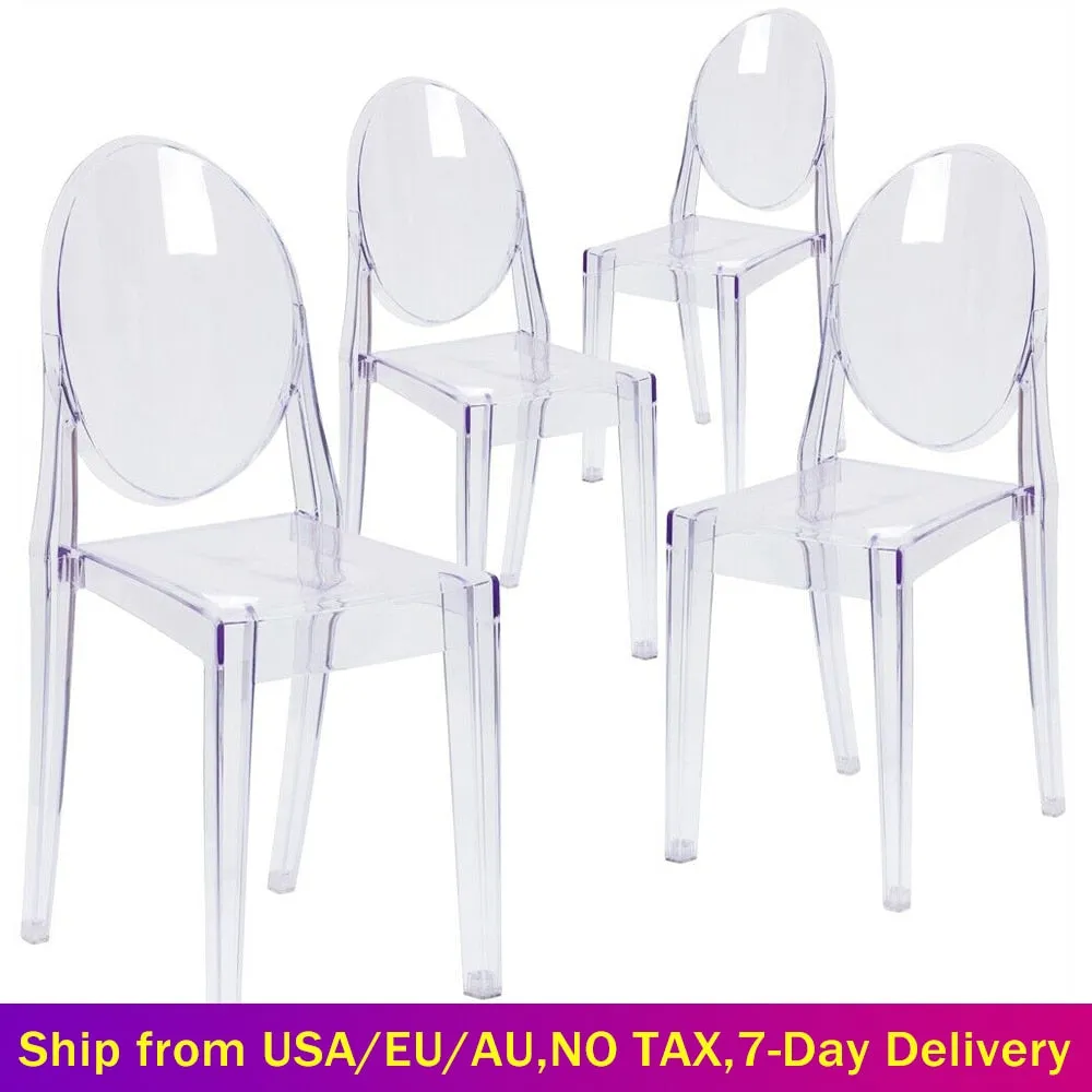 Nordic Dining Chairs Transparent Ghost Chair Makeup Dressing Chair Modern Dining Chairs Set for Kitchen Garden Indoor Outdoor
