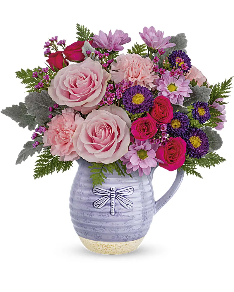 Nouri's Playful Pitcher Bouquet
