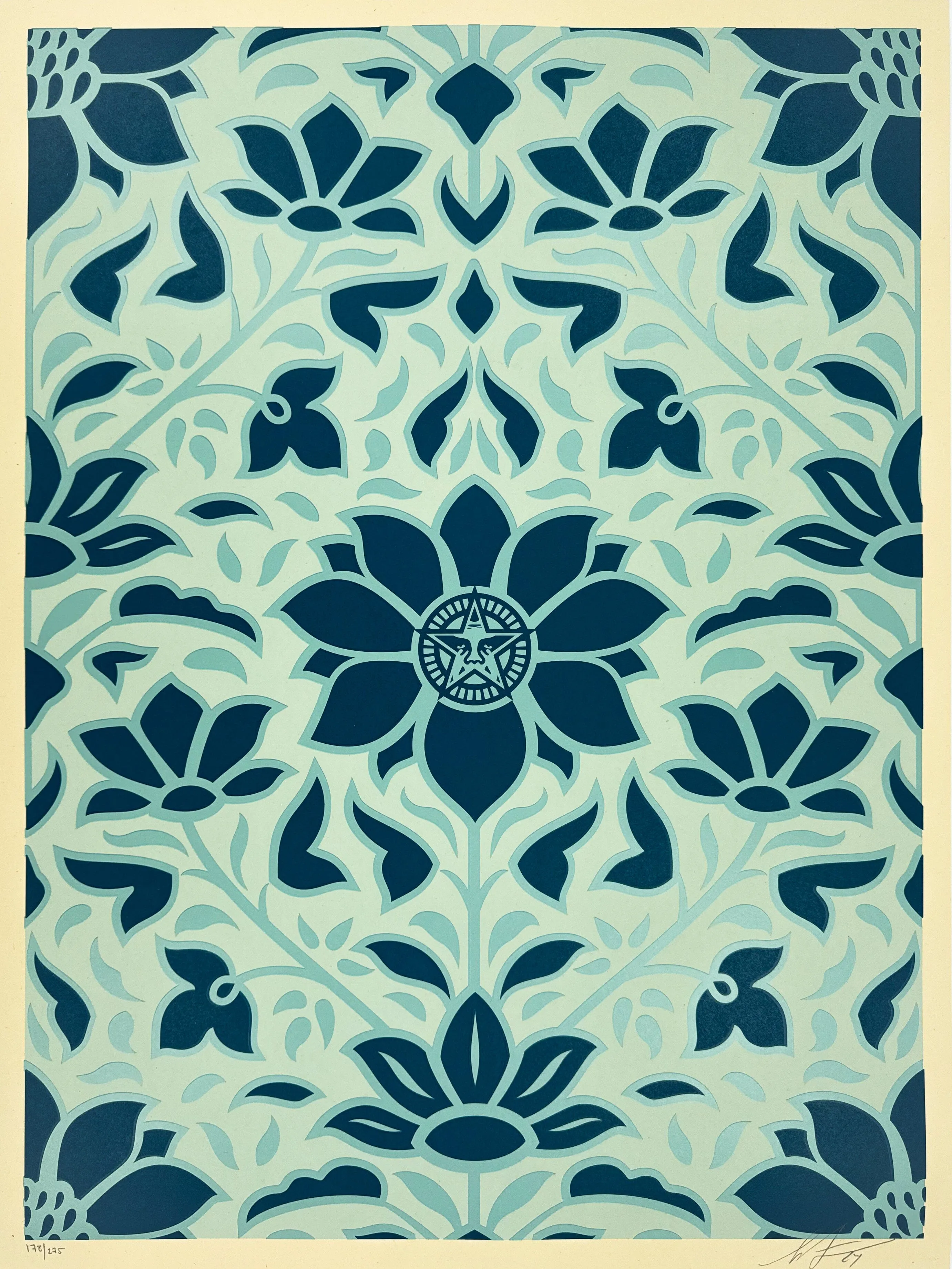 Obey Deco Floral Pattern (Blue)