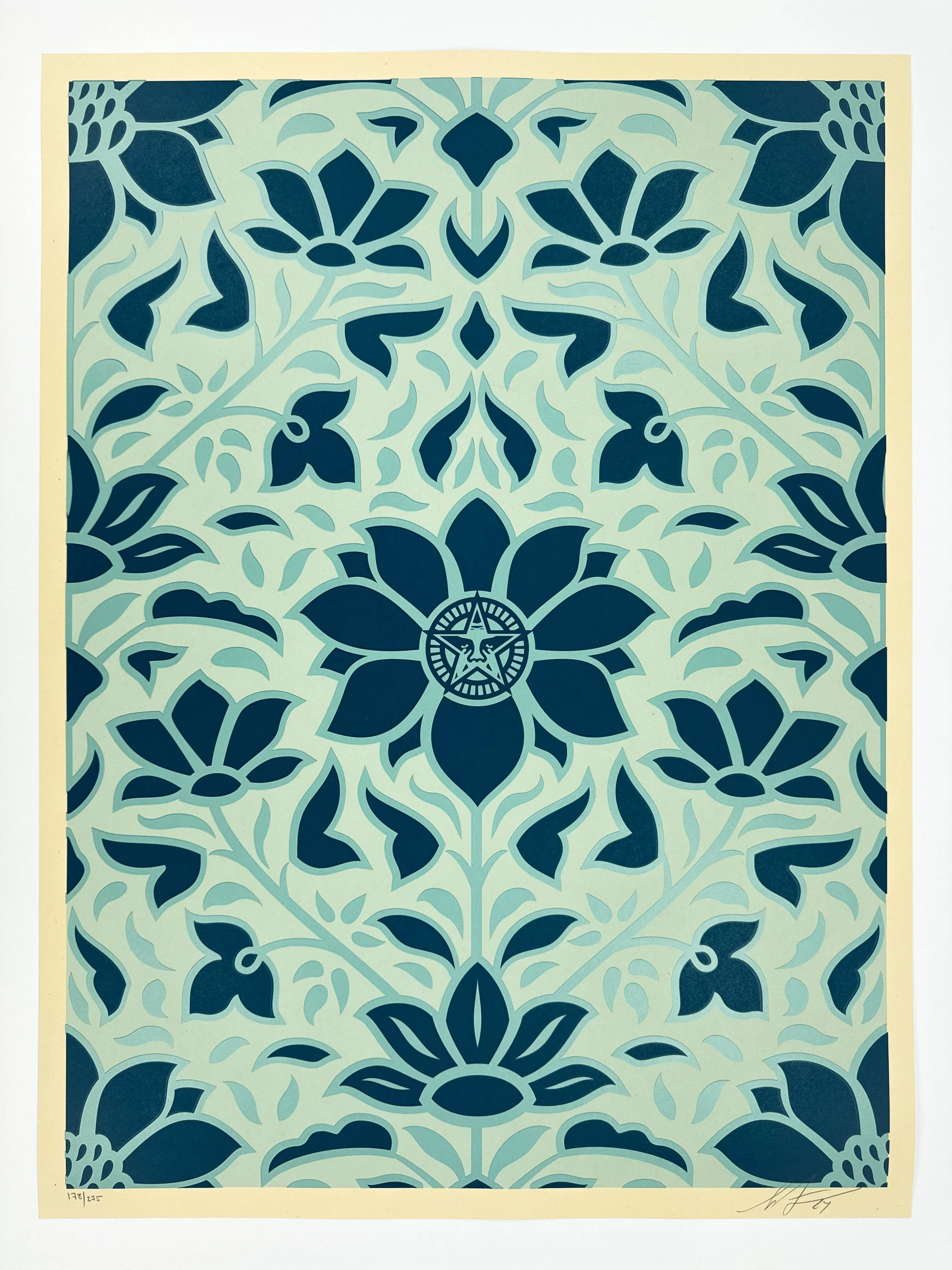 Obey Deco Floral Pattern (Blue)