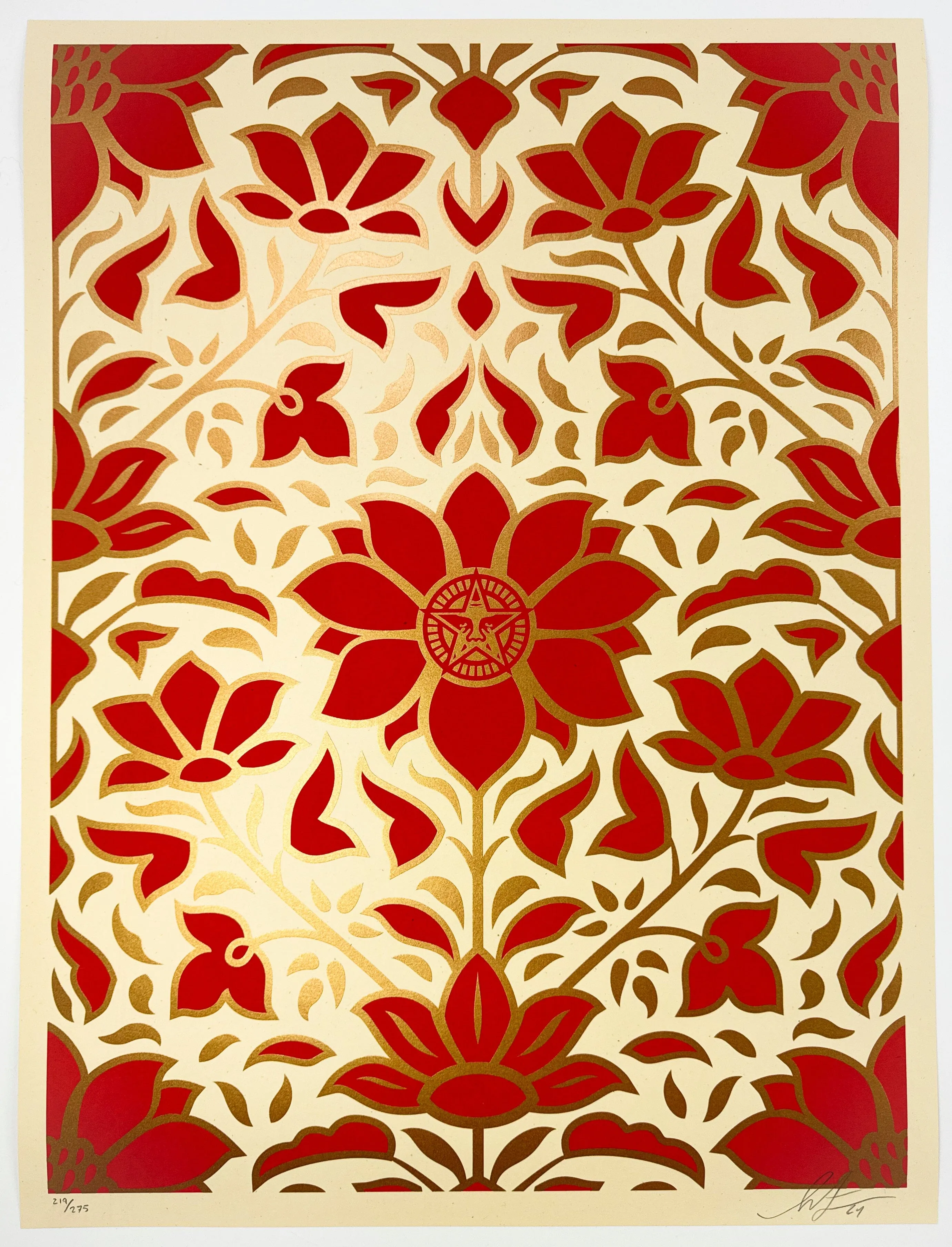 Obey Deco Floral Pattern (Red)