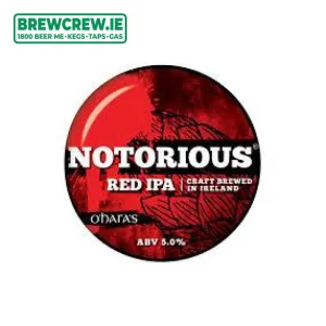 O'HARA'S - NOTORIOUS RED IPA - 5.0% ABV, 50L KEG (88 PINTS)