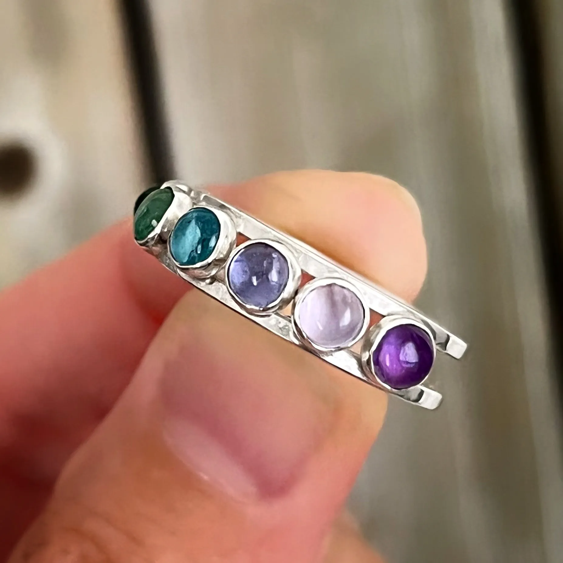 Ombré ring in silver - size 7 1/2