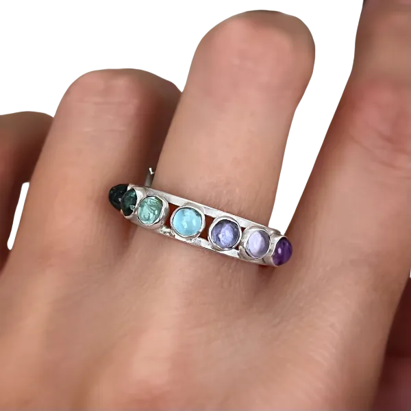 Ombré ring in silver - size 7 1/2