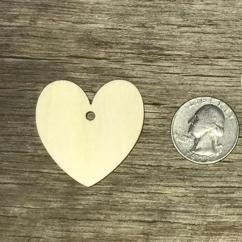 ONE Hole Heart Tags 100 QTY 1-1/2 inch