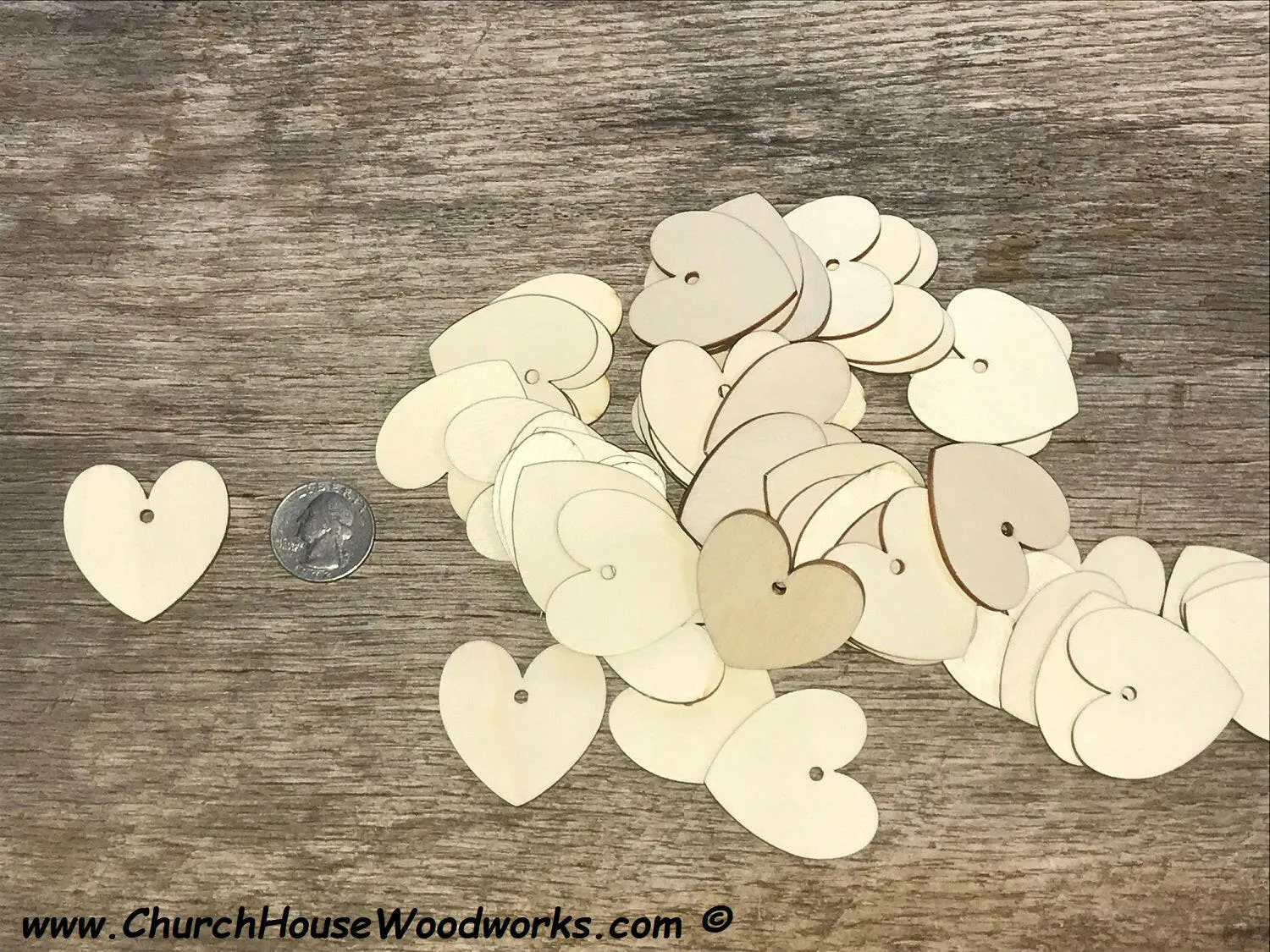 ONE Hole Heart Tags 100 QTY 1-1/2 inch