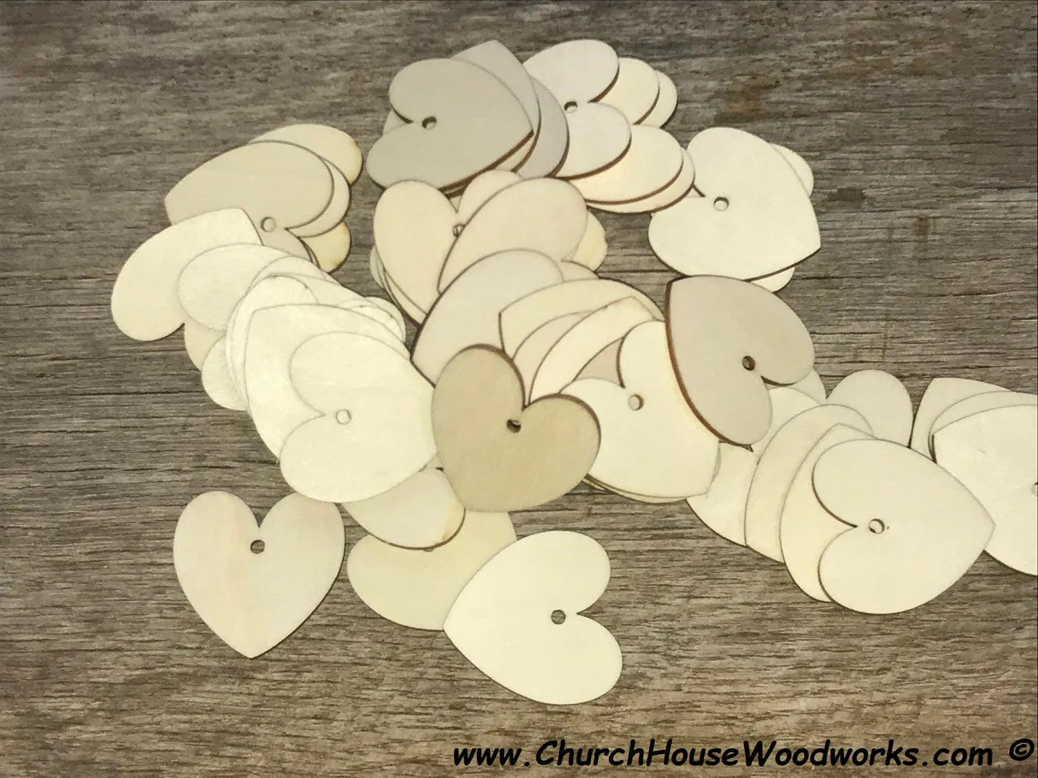 ONE Hole Heart Tags 100 QTY 1-1/2 inch