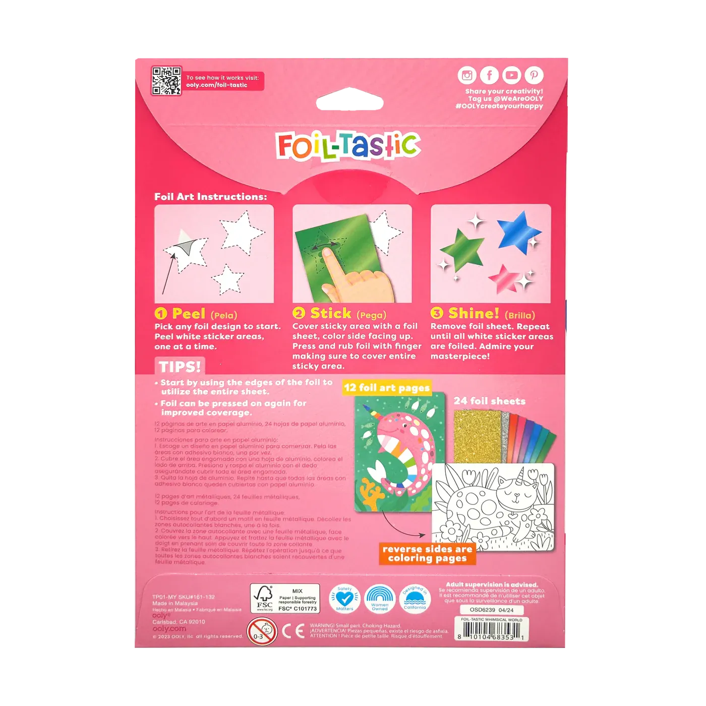 Ooly Foil-tastic Foil Art & Coloring Set - Whimsical World