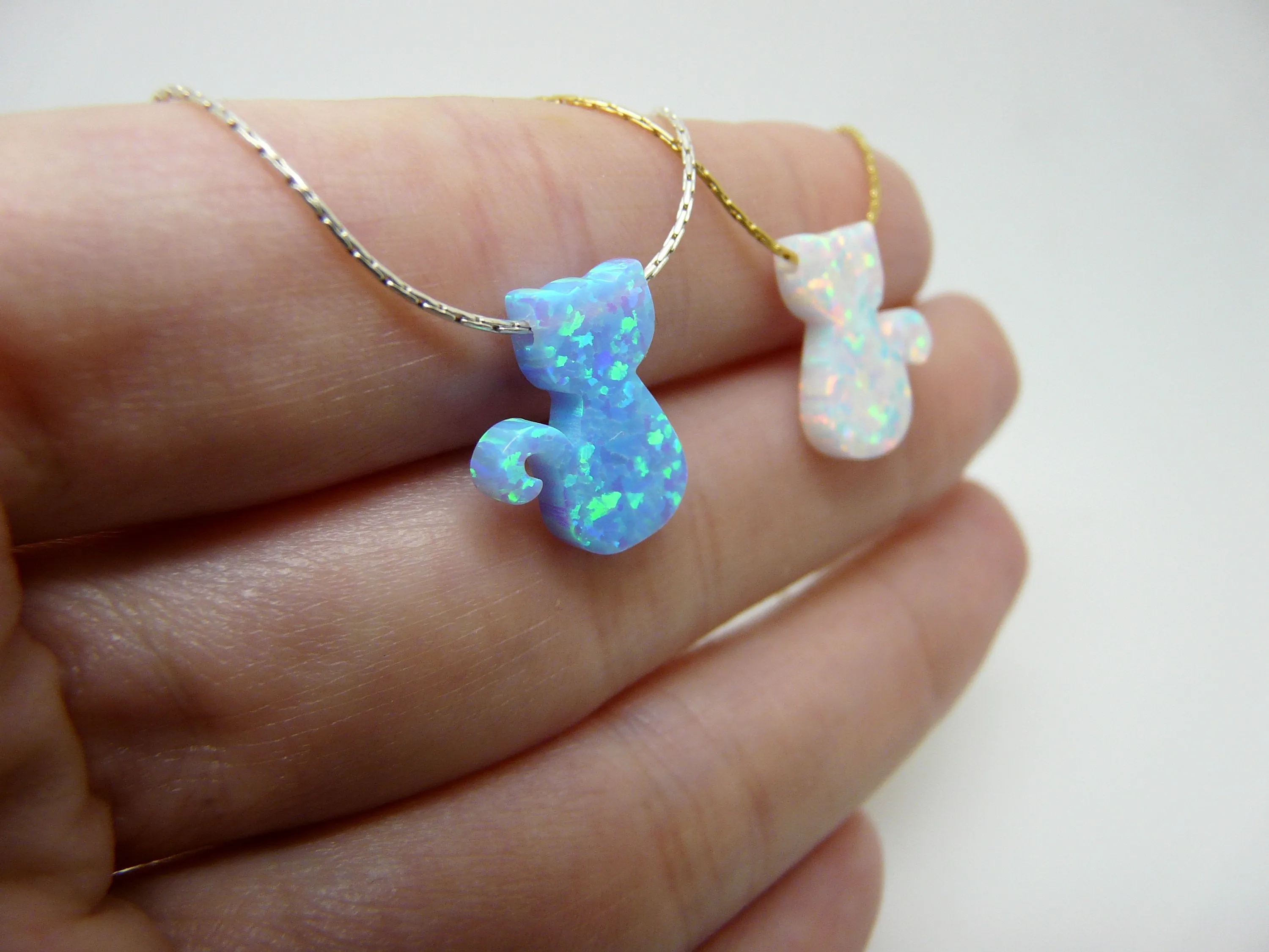 Opal Cat Necklace – Purrfectly Adorable