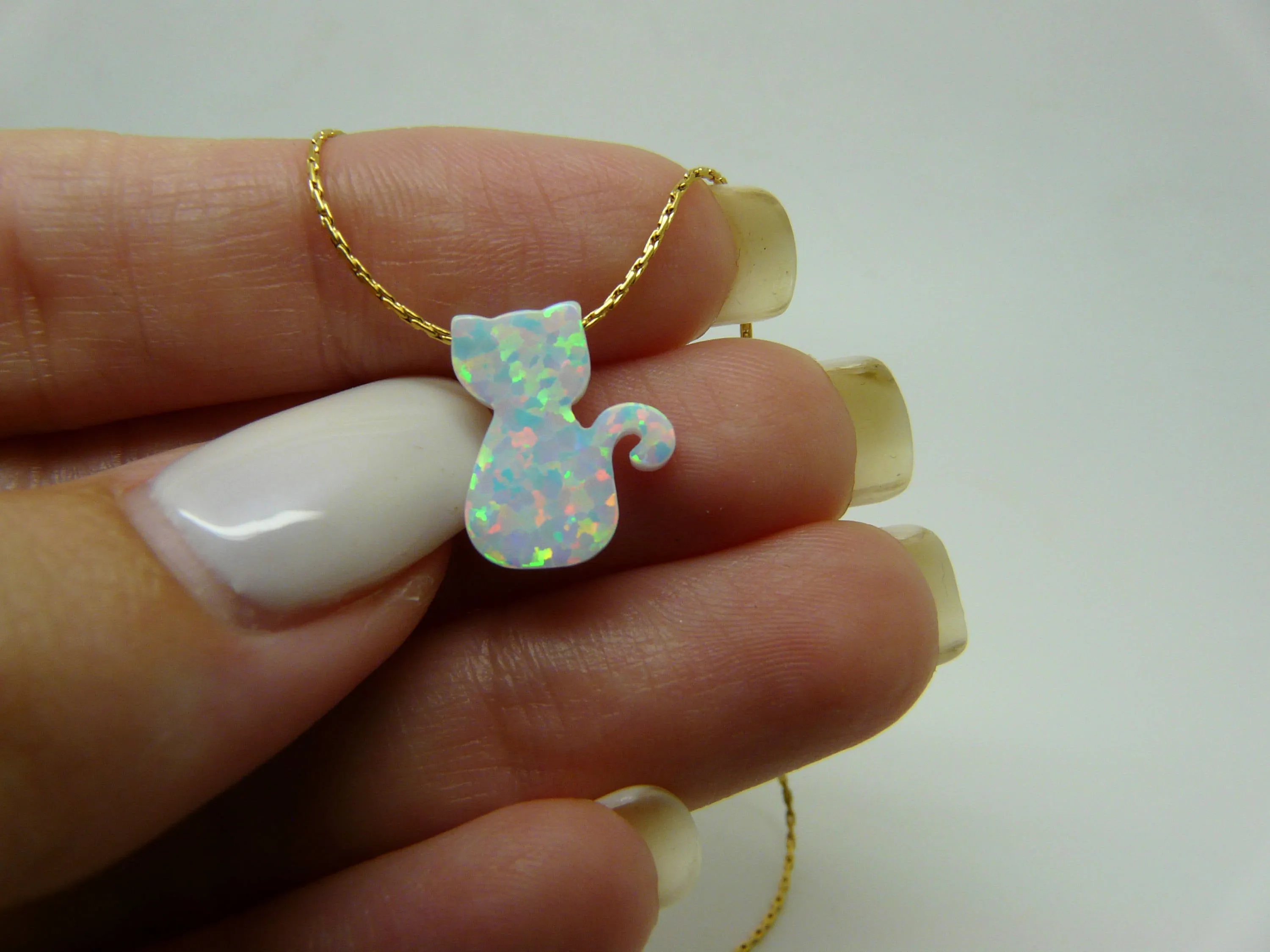 Opal Cat Necklace – Purrfectly Adorable
