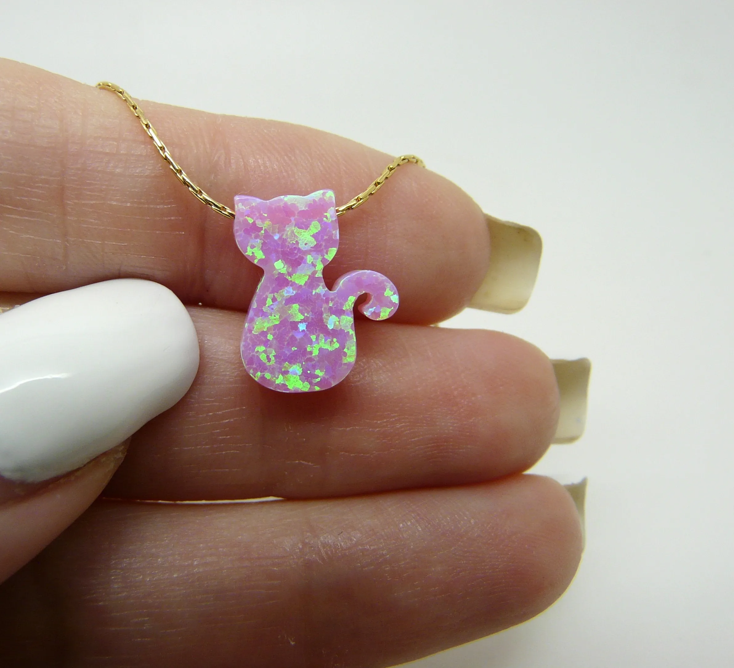 Opal Cat Necklace – Purrfectly Adorable