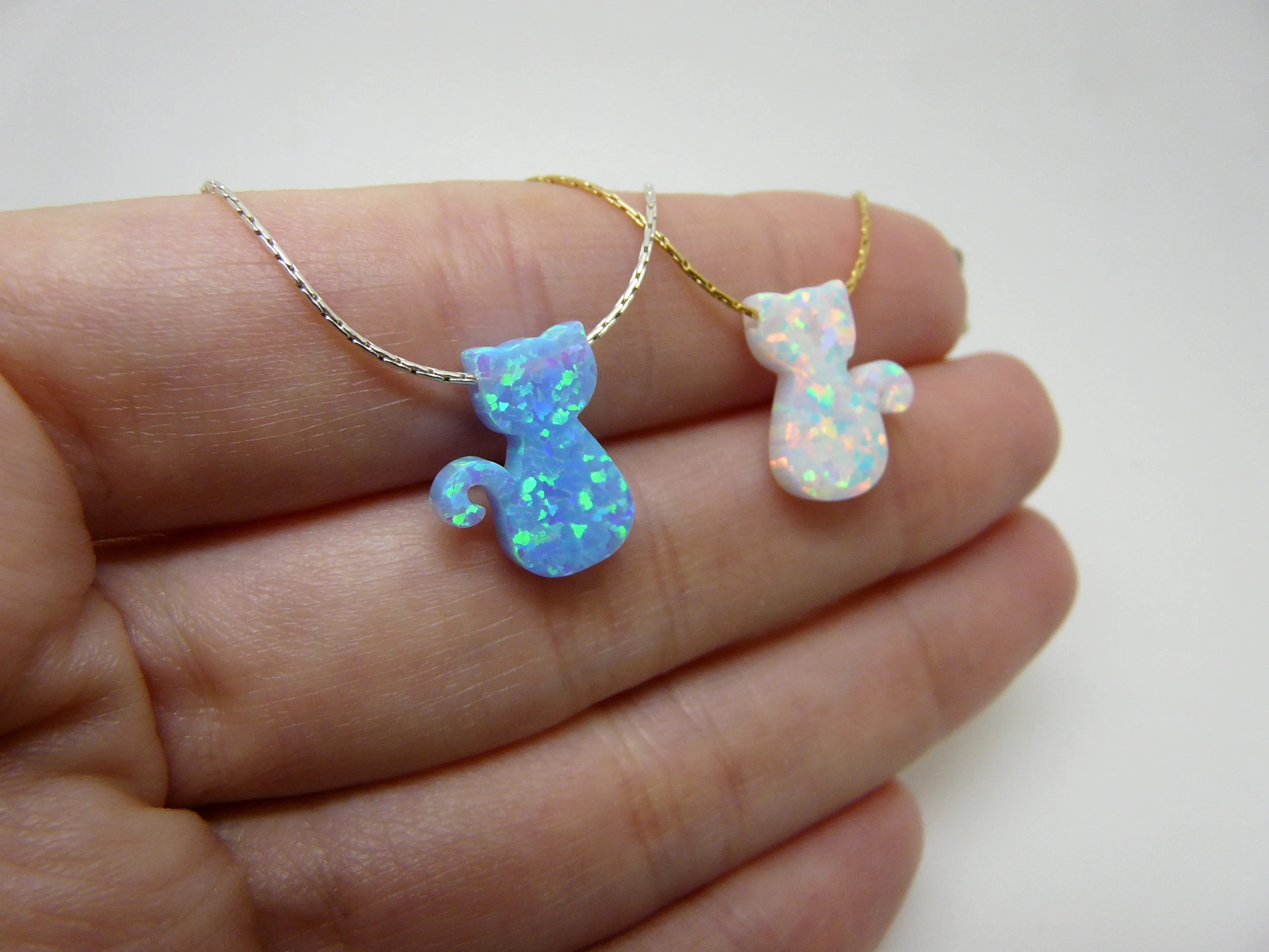 Opal Cat Necklace – Purrfectly Adorable