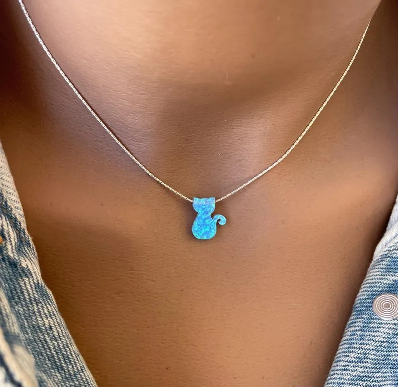 Opal Cat Necklace – Purrfectly Adorable