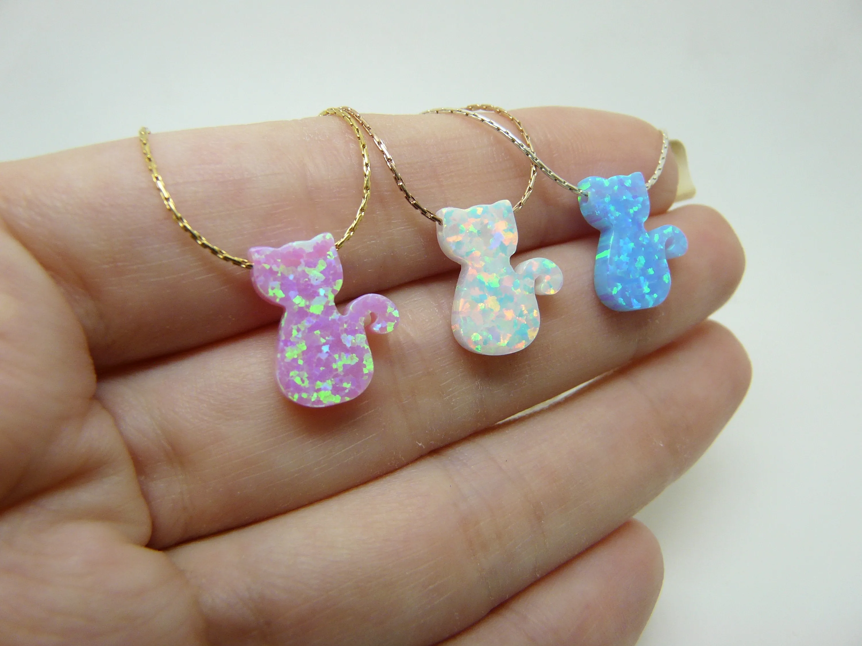 Opal Cat Necklace – Purrfectly Adorable