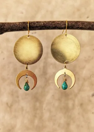 Ophelia Turquoise Teardrop Moon Earrings