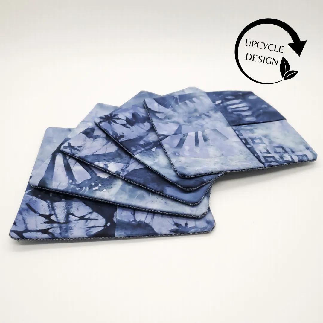 Origami Cloth Coasters in Ocean Blue   Denim