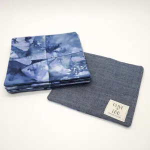 Origami Cloth Coasters in Ocean Blue   Denim