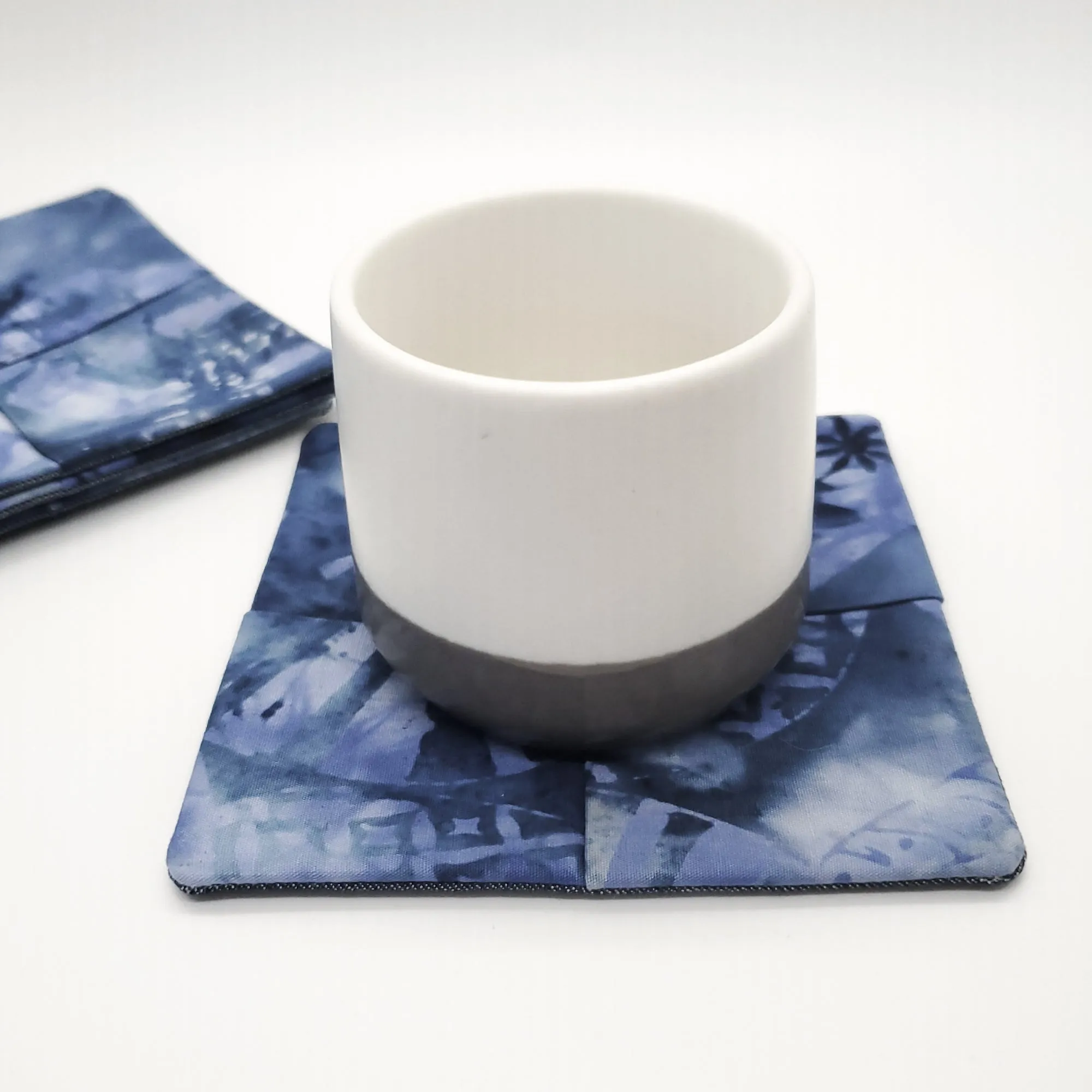 Origami Cloth Coasters in Ocean Blue   Denim