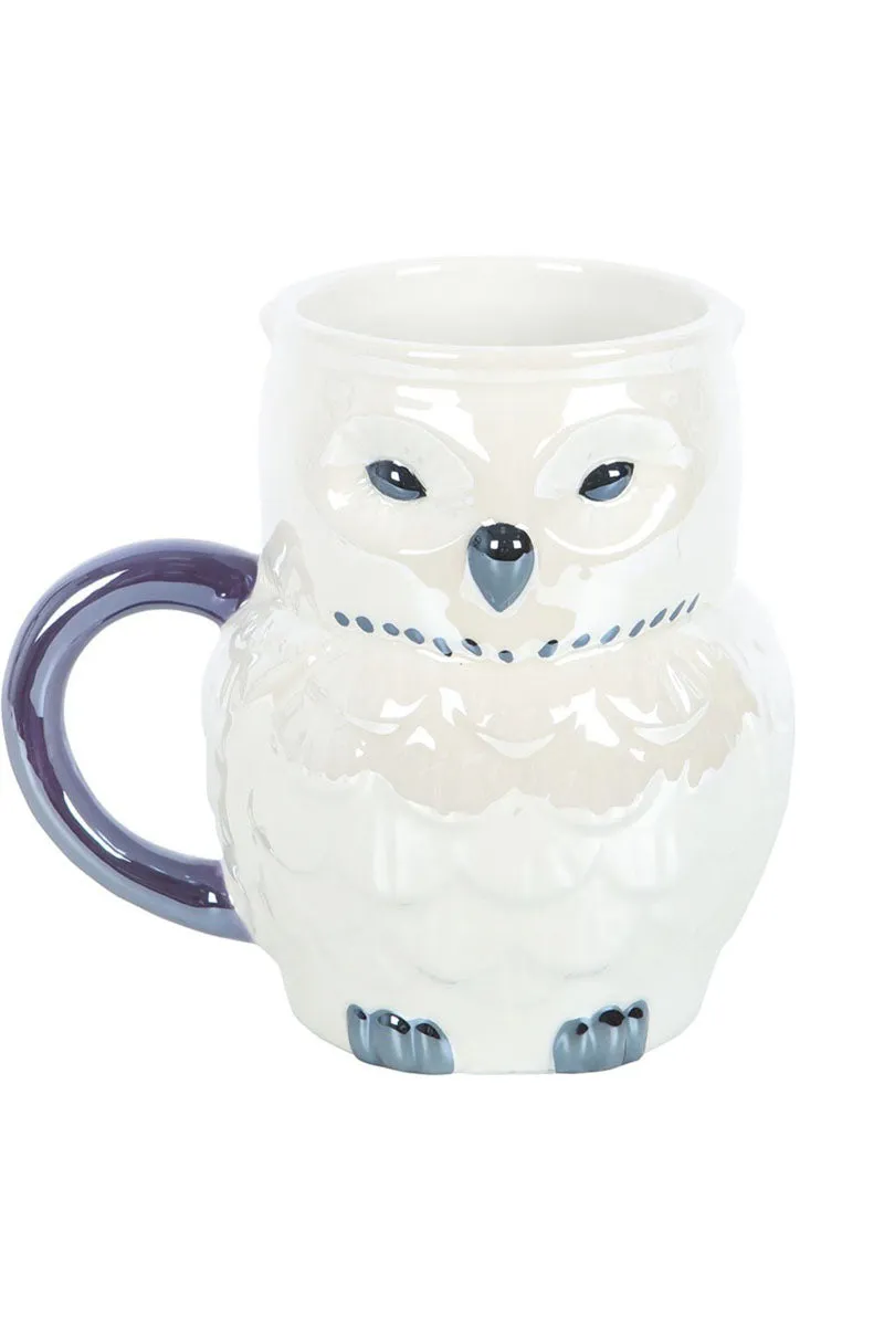 Owl Shaped Iridescent Mug – Cute Ceramic Animal Coffee Cup