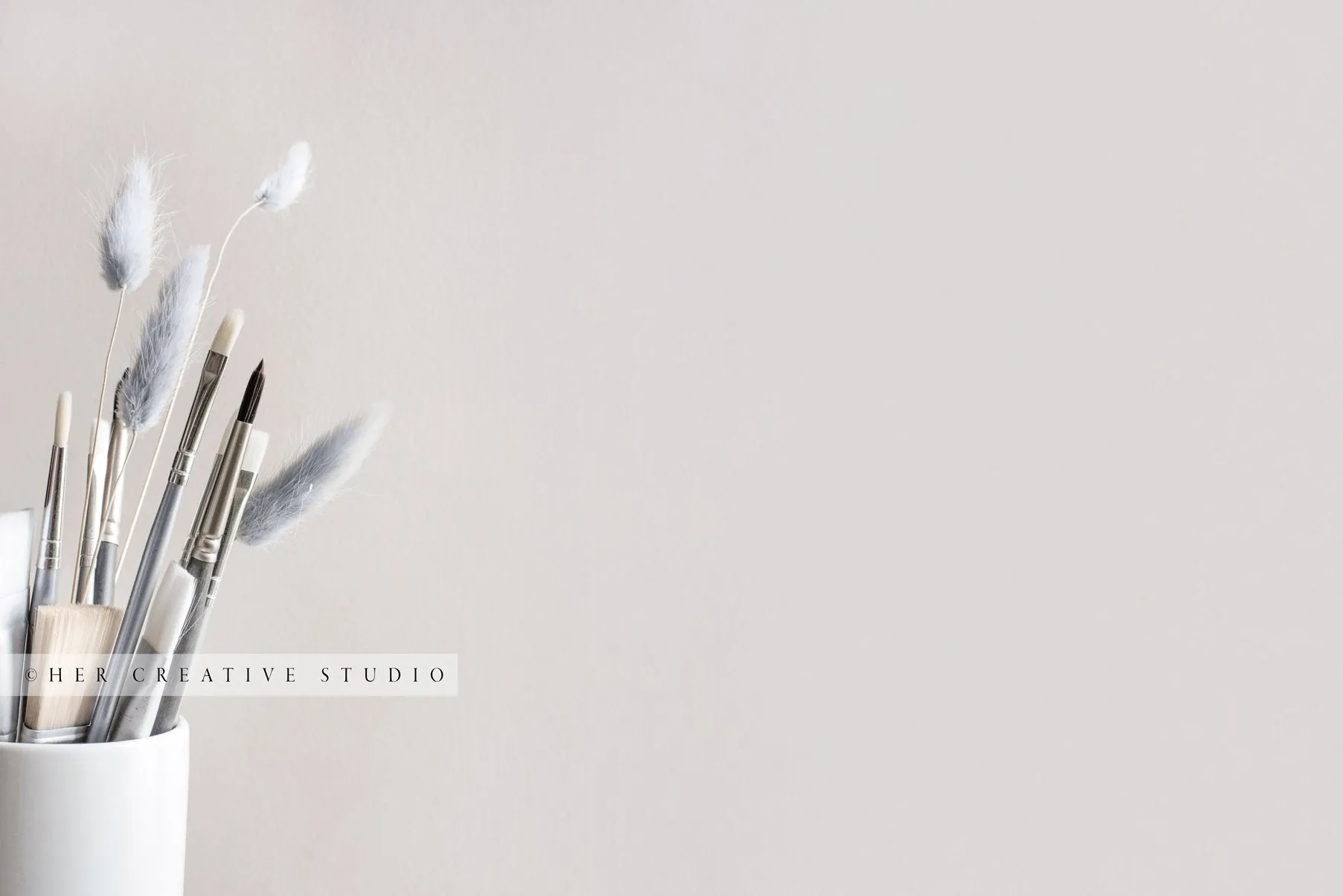 Paint Brushes With Grey Background. Stock Image
