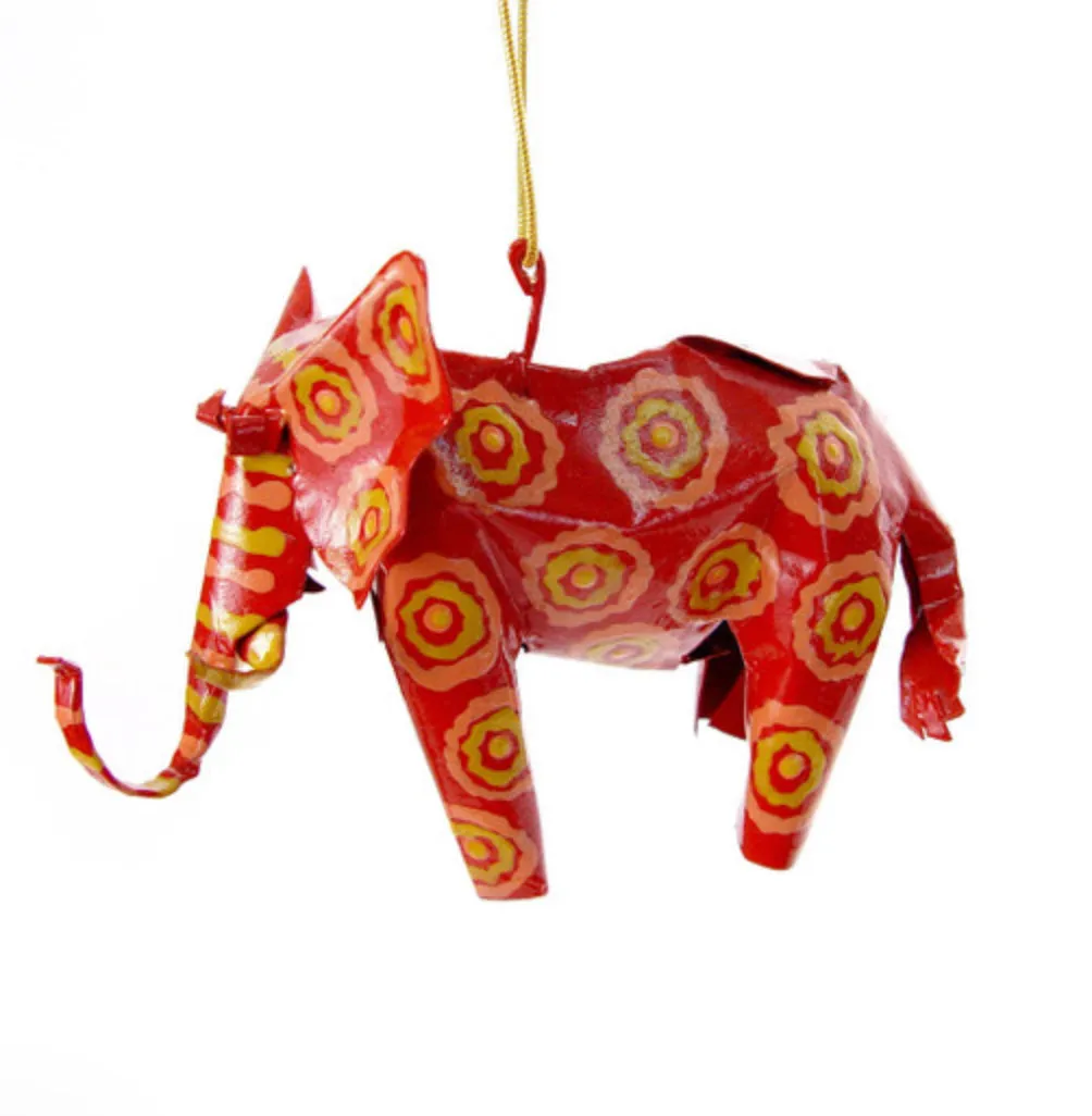 Painted Tin Ornament - Recycled