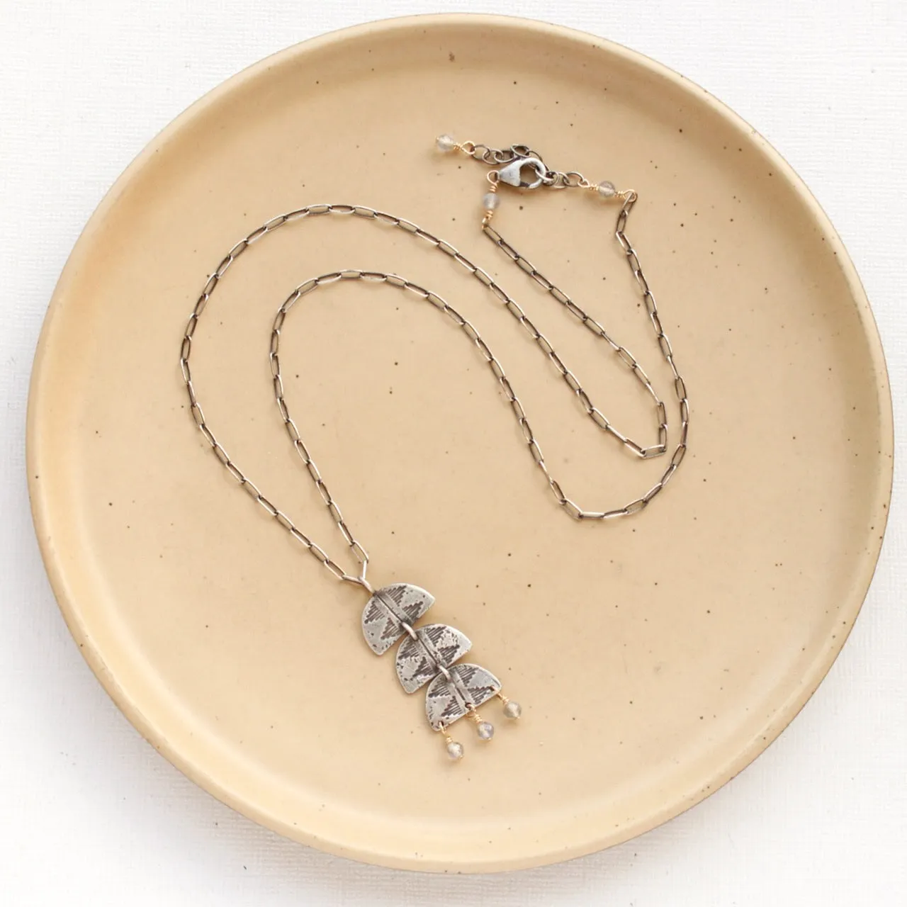 Pakal Trio Labradorite Dangle Necklace