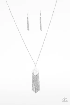 Paparazzi - Color Me Capricious - White Rhinestone Silver Necklace