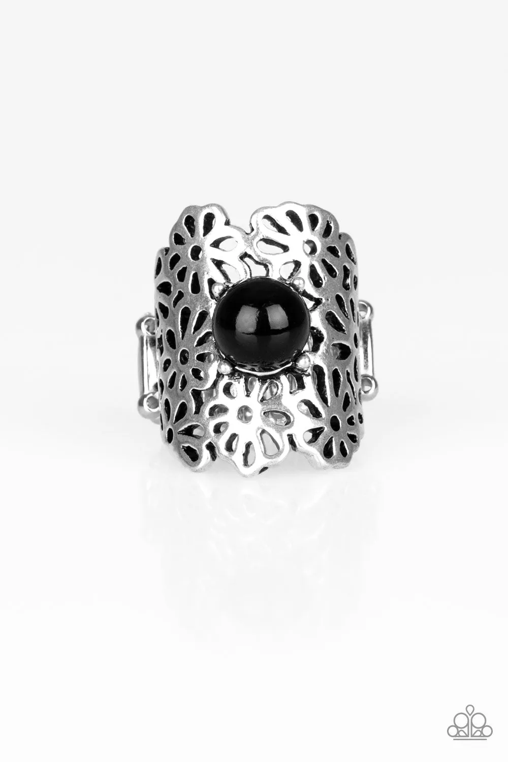 Paparazzi - Flower Shower - Black Ring