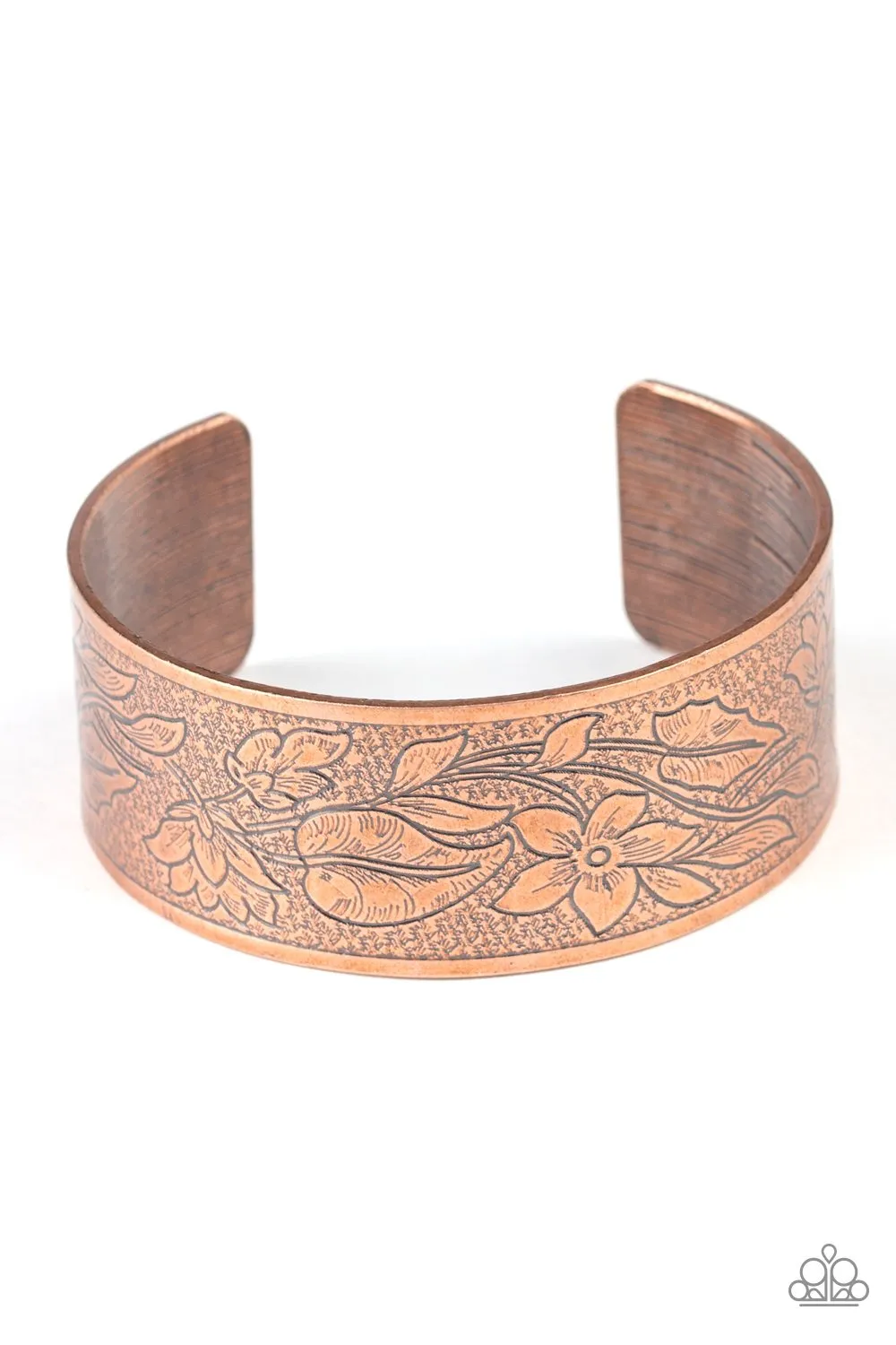 Paparazzi " Garden Varity " Antiqued Finish Copper Metal Vines & Floral Cuff Bracelet
