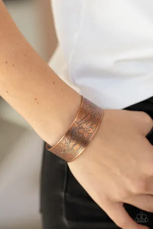 Paparazzi " Garden Varity " Antiqued Finish Copper Metal Vines & Floral Cuff Bracelet