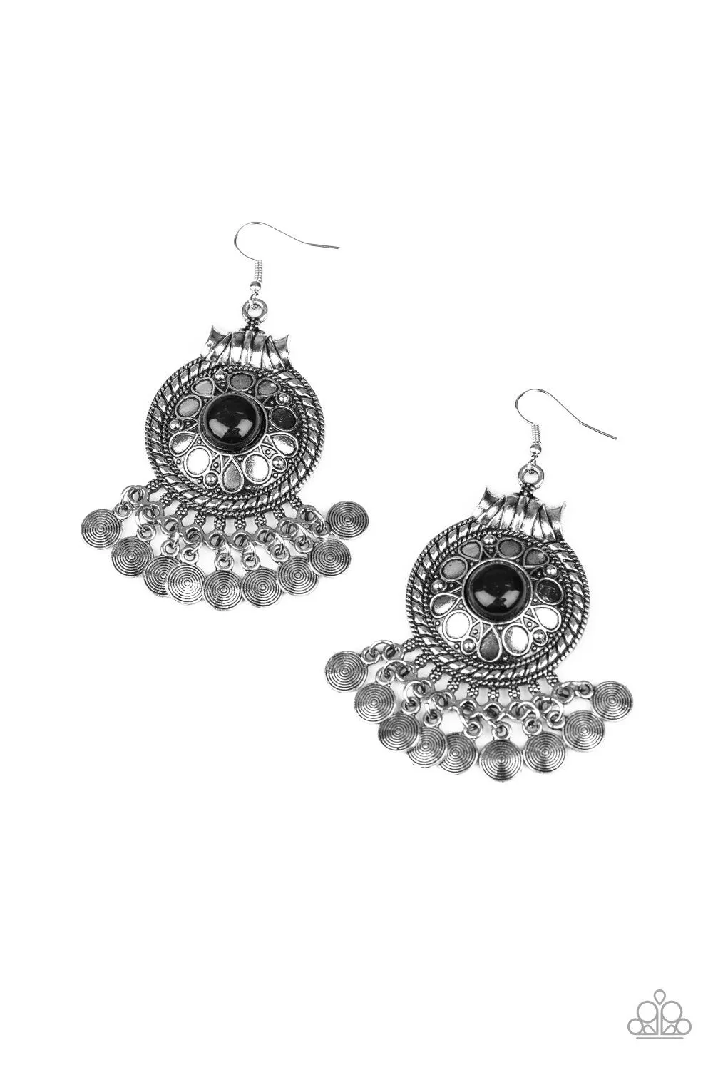 Paparazzi Rural Rhythm Earrings Black