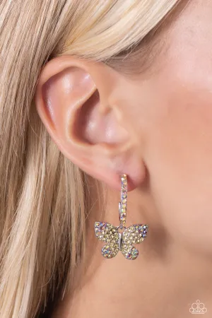 Paparazzi Whimsical Waltz Earrings Yellow (Iridescent)