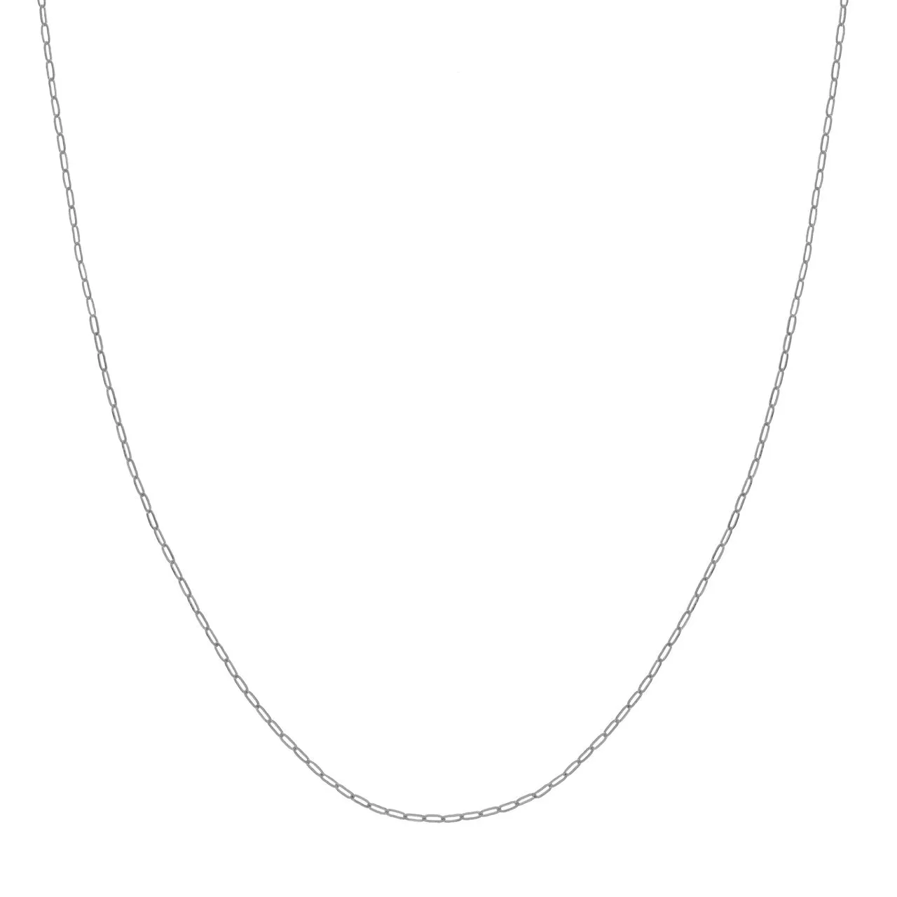 Paperclip 1.25mm Chain in White Gold