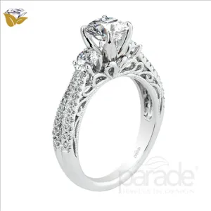 Parade Design 1/2 Ctw Diamond Semi-Mount Ring in 18K White Gold