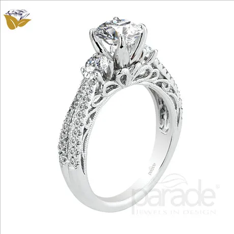 Parade Design 1/2 Ctw Diamond Semi-Mount Ring in 18K White Gold