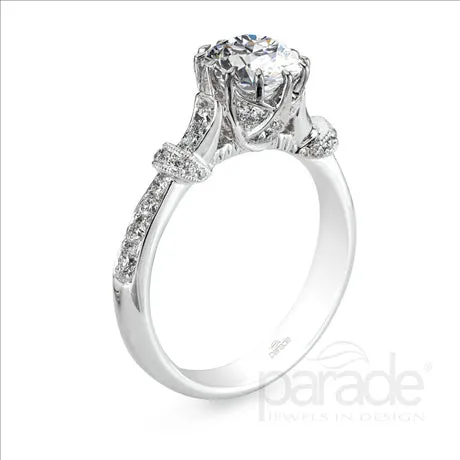 Parade Design 1/2 Ctw Diamond Semi-Mount Ring in 18K White Gold