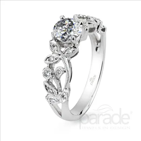Parade Design 1/6 Ctw Diamond Semi-Mount Ring in 18K White Gold