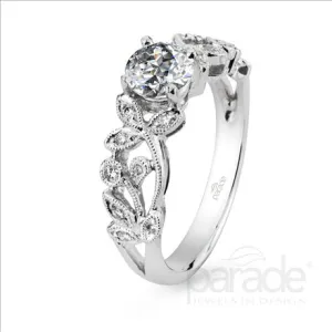Parade Design 1/6 Ctw Diamond Semi-Mount Ring in 18K White Gold